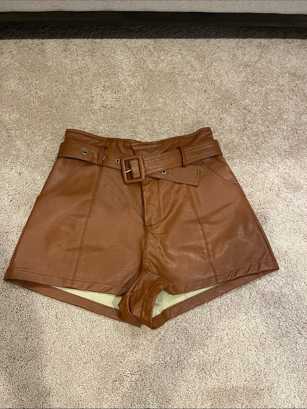Faux leather shorts